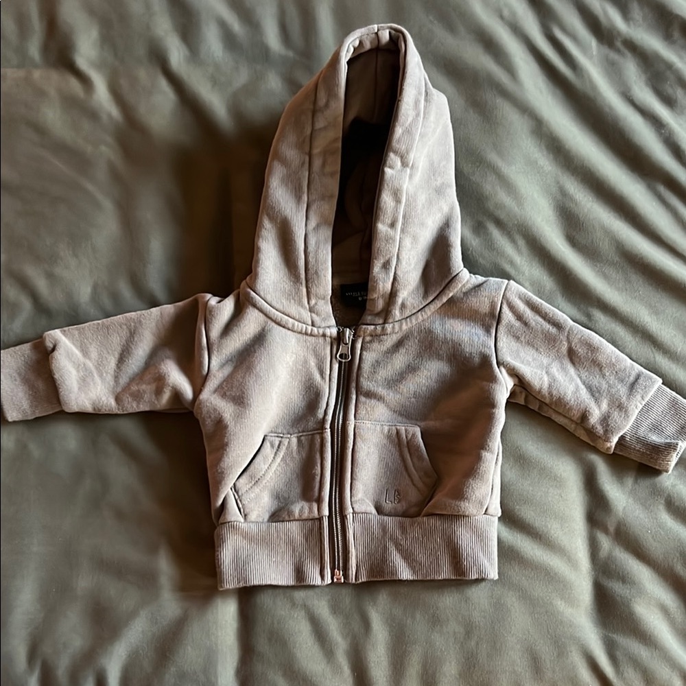 {LITTLE BIPSY} green zipup hoodie 0-3m